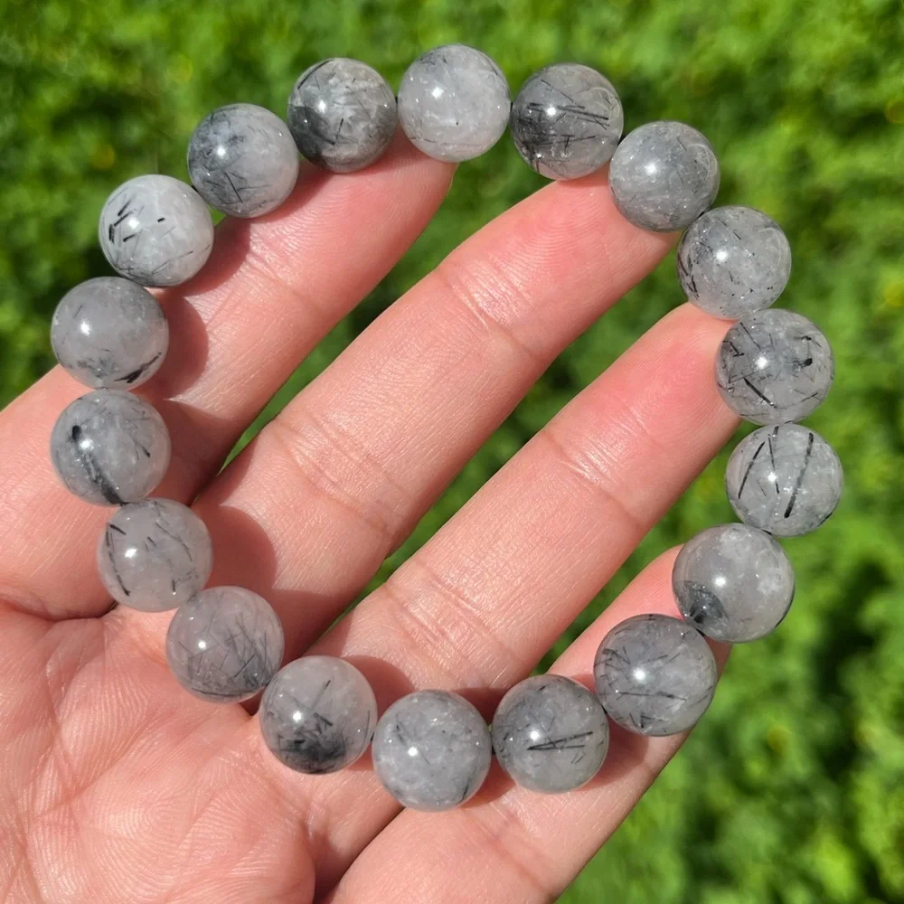 11mm strechable tourmalinated quartz bracelet‎